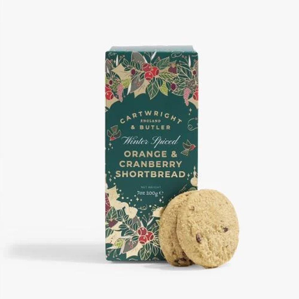 Cartwright & Butler Winter Spiced Orange and Cranberry Shortbread 200g